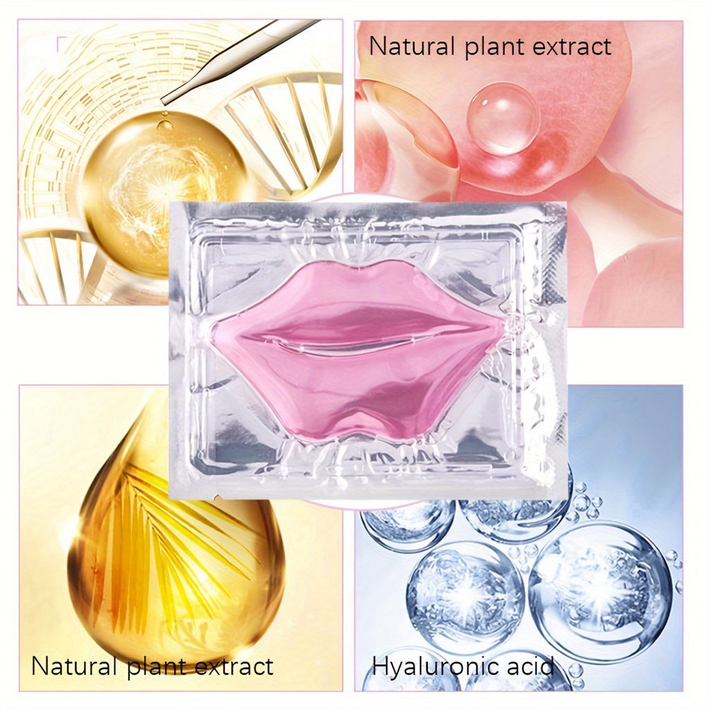 10pcs Hyaluronic acid Pink Lip Mask Patch for Hydrated Lips, Moisturizing And Hydrating counter-Dry Lip Care & & Lip Sleeping & Lip Nourishes & Lip Smoothing Mother Gifts Set Gifts for Women