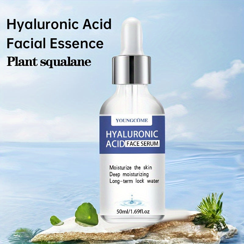 30ml/50ml Pure Hyaluronic Acid Face Serum, With Plant Squalane, Refreshing And Non-Greasy Facial Essence, Enhances Hydration Of Dry Skin, Nourishes Dry And Rough Skin