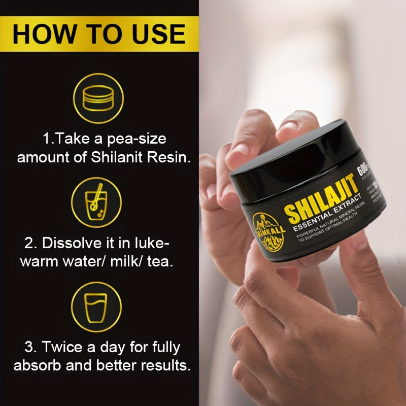 1btl/1.76oz, Pure Himalayan Shilajit Resin, Natural Shilajit Resin With 85+ Trace Minerals, 75%+ Fulvic Acid For Energy Boost, Golden Grade Pure Shilajit For Men And Women For Energy And Overall Health