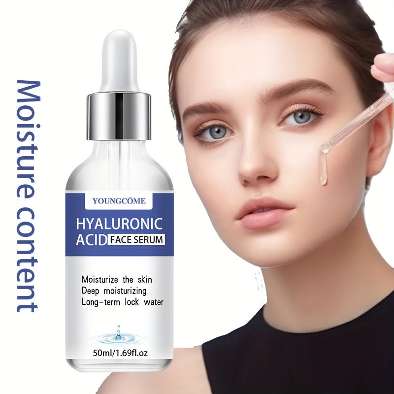 30ml/50ml Pure Hyaluronic Acid Face Serum, With Plant Squalane, Refreshing And Non-Greasy Facial Essence, Enhances Hydration Of Dry Skin, Nourishes Dry And Rough Skin