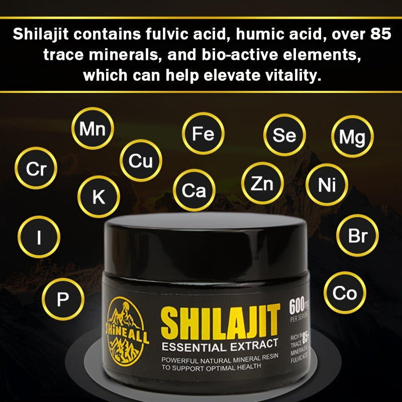 1btl/1.76oz, Pure Himalayan Shilajit Resin, Natural Shilajit Resin With 85+ Trace Minerals, 75%+ Fulvic Acid For Energy Boost, Golden Grade Pure Shilajit For Men And Women For Energy And Overall Health