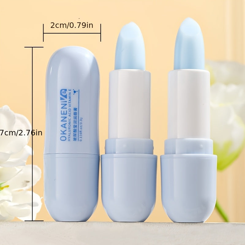 Hyaluronic Acid Moisturizing Lip Balm, Containing Hyaluronic Acid, Vitamin E, And Hydrolyzed Sodium Hyaluronate, Moisturizing And Hydrating, Reducing Lip Lines, And Making Lips Soft And Tender