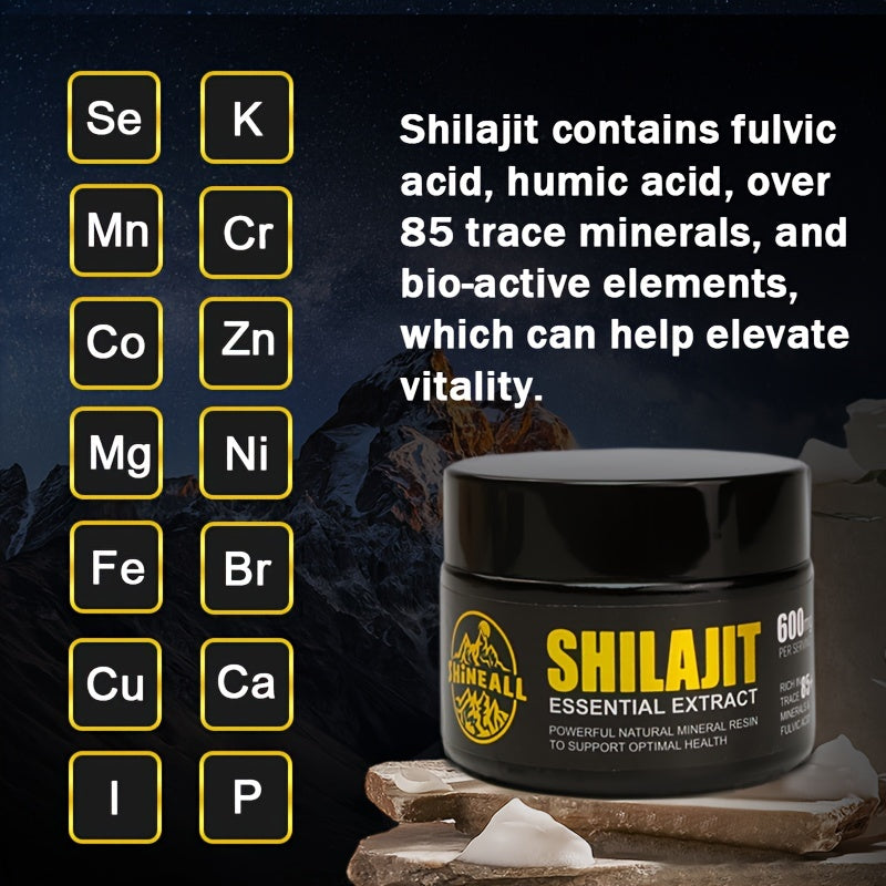 1btl/1.76oz, Pure Himalayan Shilajit Resin, Natural Shilajit Resin With 85+ Trace Minerals, 75%+ Fulvic Acid For Energy Boost, Golden Grade Pure Shilajit For Men And Women For Energy And Overall Health