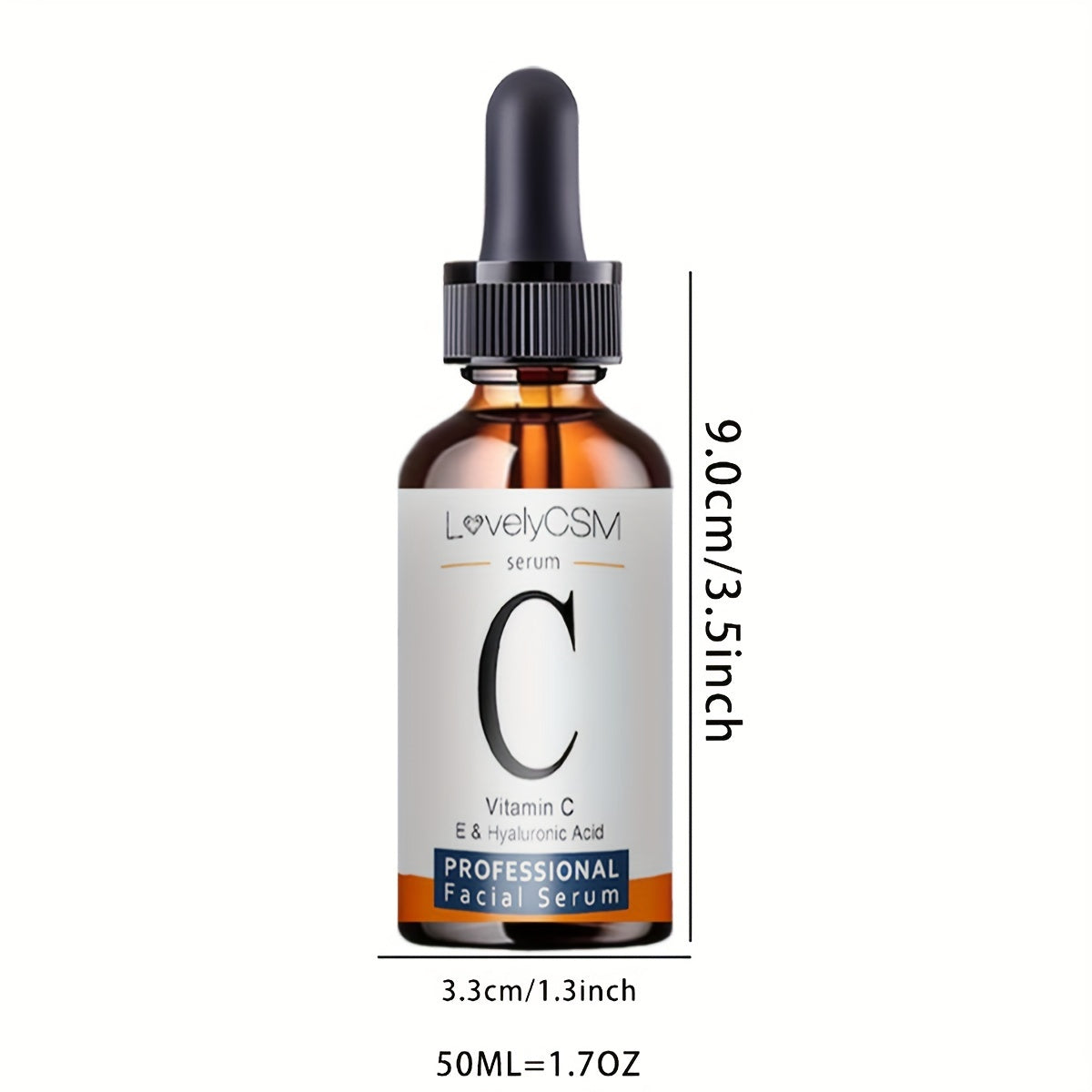 5ml/15ml/30ml/50ml LovelySm C Professional Facial Serum, Vitamin C, Vitamin E and Hyaluronic Acid, Moisturizing, Nourishing, Hydrating, Alcohol-Free, for All Skin Type
