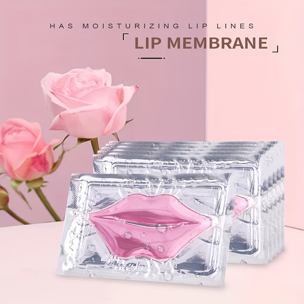 10pcs Hyaluronic acid Pink Lip Mask Patch for Hydrated Lips, Moisturizing And Hydrating counter-Dry Lip Care & & Lip Sleeping & Lip Nourishes & Lip Smoothing Mother Gifts Set Gifts for Women