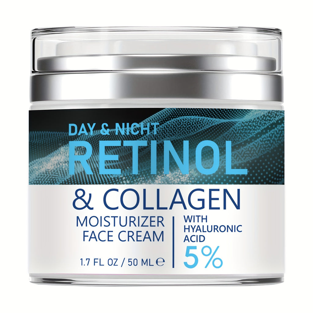 Retinol Moisturizer: Collagen & Hyaluronic Acid Enriched, Vitamins C+E - Hypoallergenic, for Youthful, Hydrated Skin for All 50ml