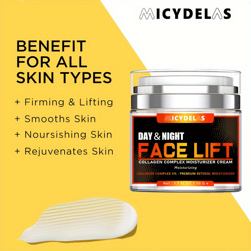 1.76oz Face Lift Cream, Firming & Lifting Moisturizer With Hyaluronic Acid, Collagen, Retinol, Skin Tightening Cream For Neck And Face