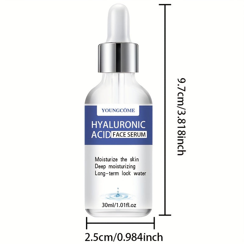 30ml/50ml Pure Hyaluronic Acid Face Serum, With Plant Squalane, Refreshing And Non-Greasy Facial Essence, Enhances Hydration Of Dry Skin, Nourishes Dry And Rough Skin
