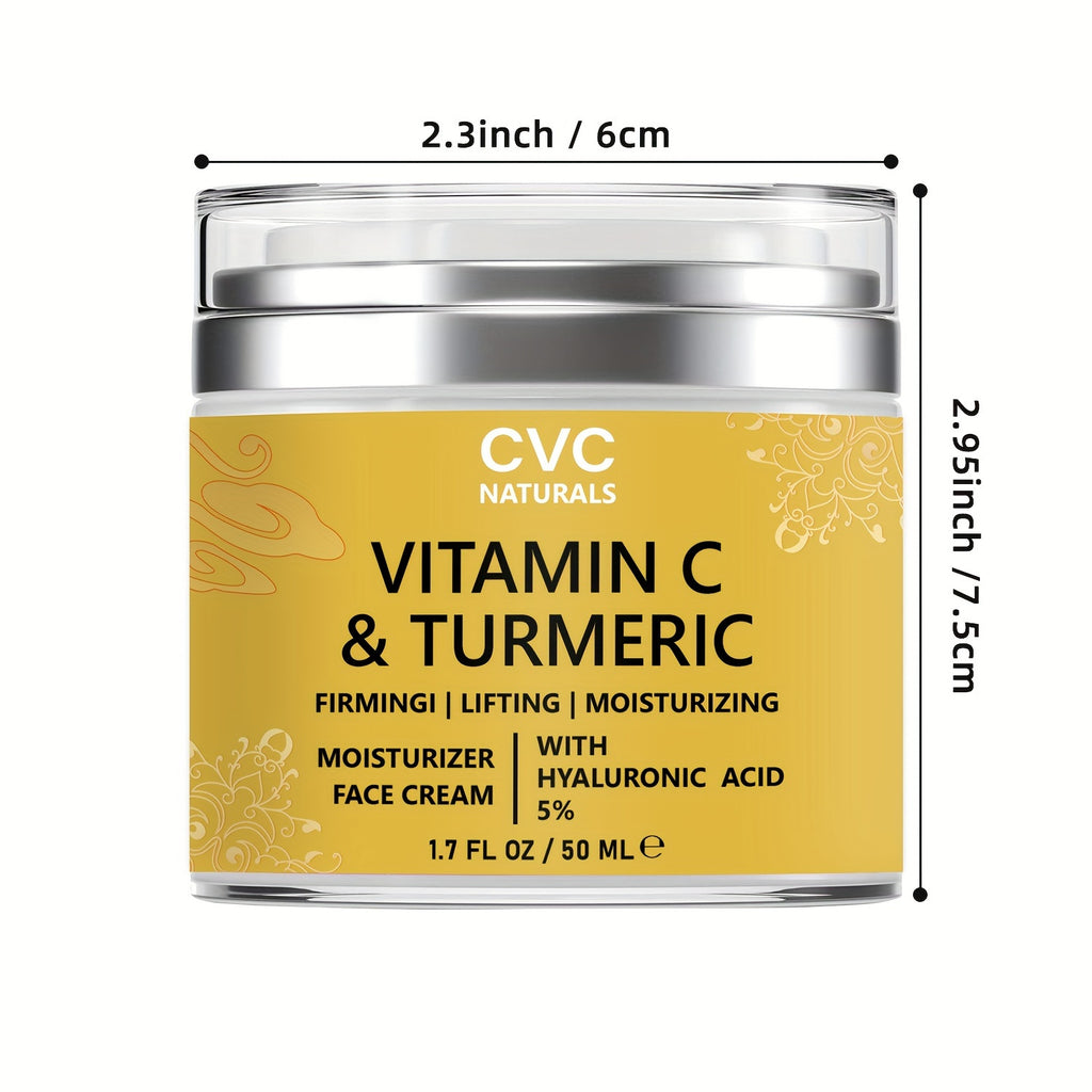 50ML Turmeric-Collagen Cream - Deeply Hydrating and Nourishing, Rich in Vitamins for Healthy Glowing Skin, Reveals Radiant and Youthful Complexion, Infused with Soothing Aloe Vera, Boosts Hydration with Hyaluronic Acid - Suit
