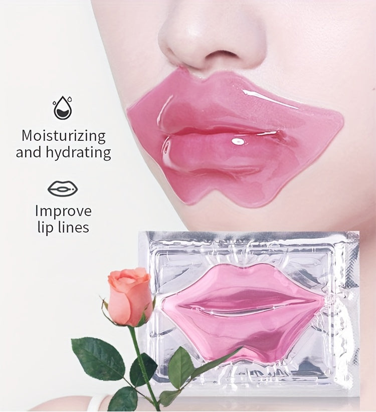 10pcs Hyaluronic acid Pink Lip Mask Patch for Hydrated Lips, Moisturizing And Hydrating counter-Dry Lip Care & & Lip Sleeping & Lip Nourishes & Lip Smoothing Mother Gifts Set Gifts for Women