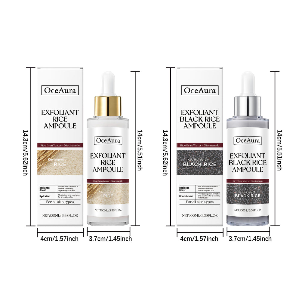 Exfoliating Facial Serum Blackhead Remover Smoothing Cleansing Pores Brightening Moisturizing Scrub Essence Black Rice Ampoule