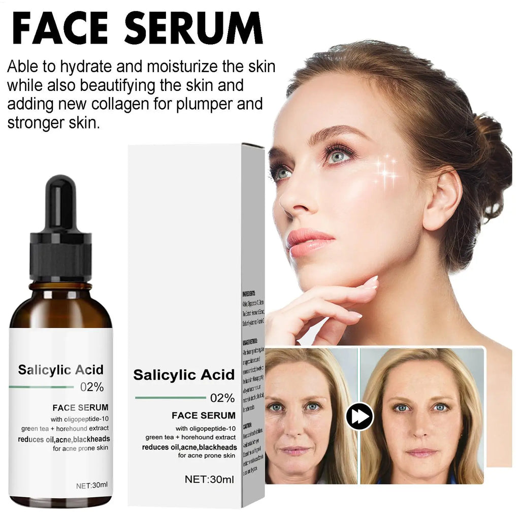 Salicylic Acid Pore Shrink Face Serum Repairs Large Pores Salicylic Acid Essence Anti-wrinkle Facial Serum Oil Control face Care
