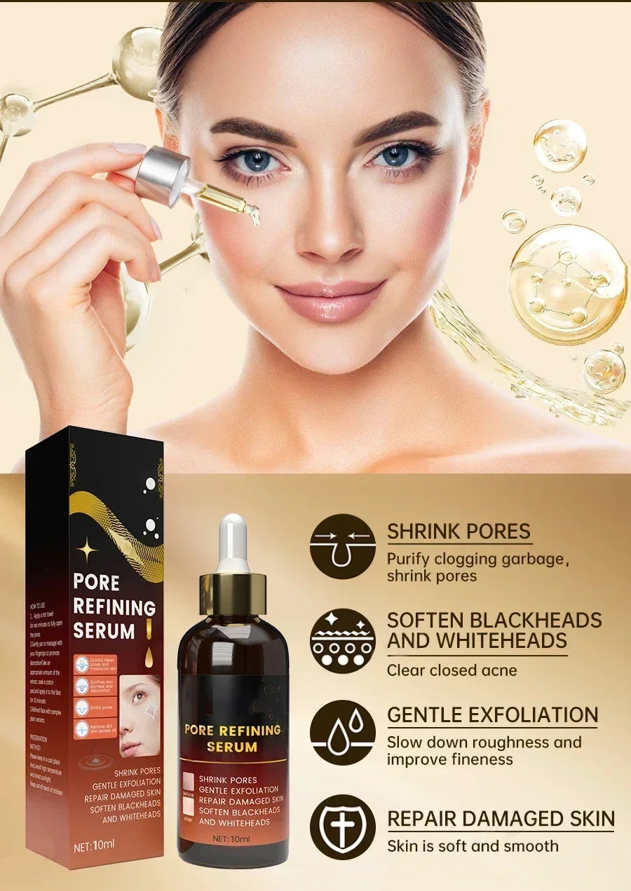 Pore Shrink Face Serum Remove Blackheads Acne Acidity Oil Control Repair Essence Moisturizing Nourish Pores Firming Facial Care
