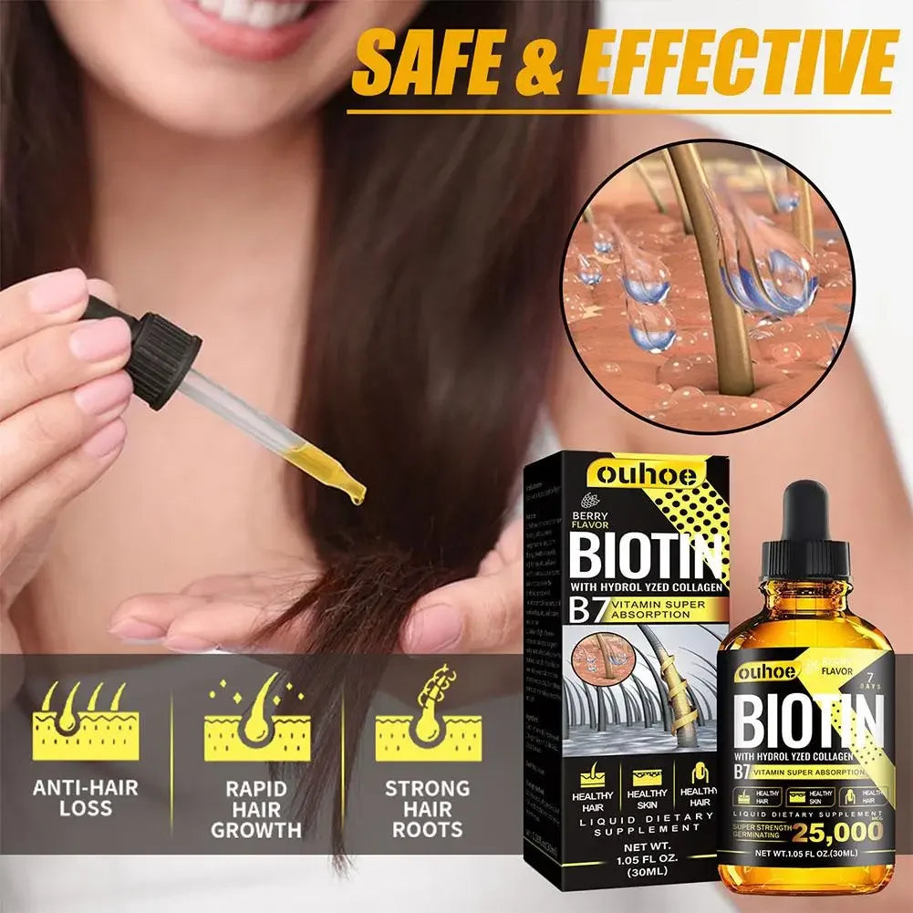 Nutrition Biotin Liquid Drops Essential Oil Collagen B7 Vitamin Oil Trengthen Hair Root Anti Hair Weak Treatment