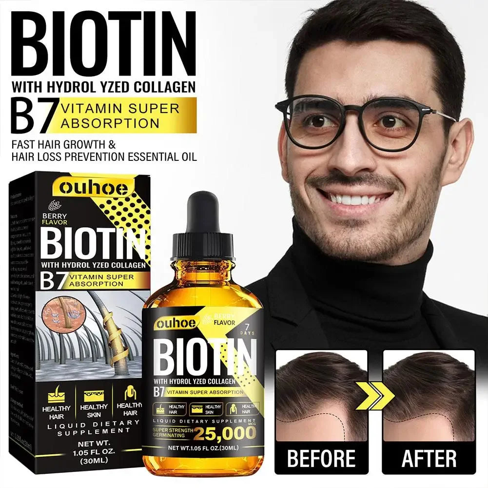 Nutrition Biotin Liquid Drops Essential Oil Collagen B7 Vitamin Oil Trengthen Hair Root Anti Hair Weak Treatment