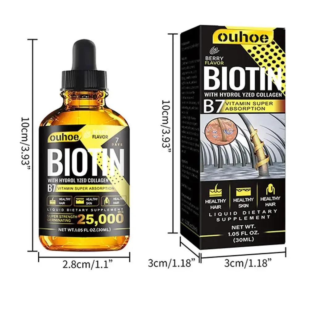 Nutrition Biotin Liquid Drops Essential Oil Collagen B7 Vitamin Oil Trengthen Hair Root Anti Hair Weak Treatment