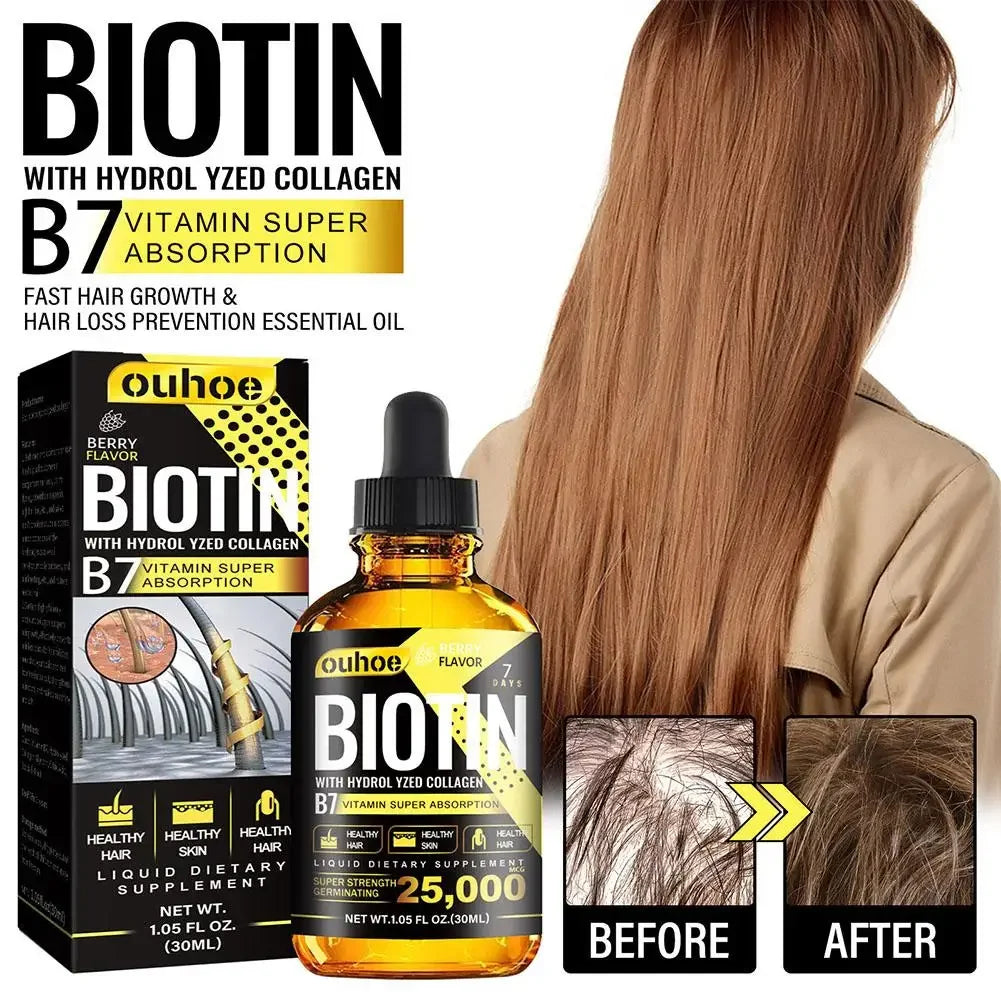 Nutrition Biotin Liquid Drops Essential Oil Collagen B7 Vitamin Oil Trengthen Hair Root Anti Hair Weak Treatment