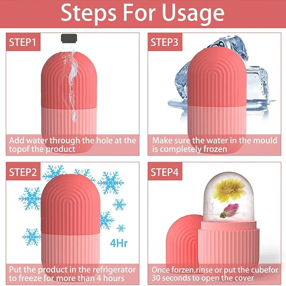 Ice Facial Roller Skin Care Beauty Lifting Contouring Tools Ice Cube Trays Ice Globe Balls Face Massager Skin Care Tool