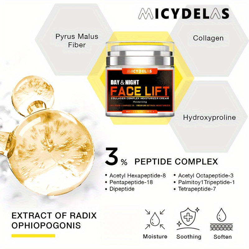 1.76oz Face Lift Cream, Firming & Lifting Moisturizer With Hyaluronic Acid, Collagen, Retinol, Skin Tightening Cream For Neck And Face