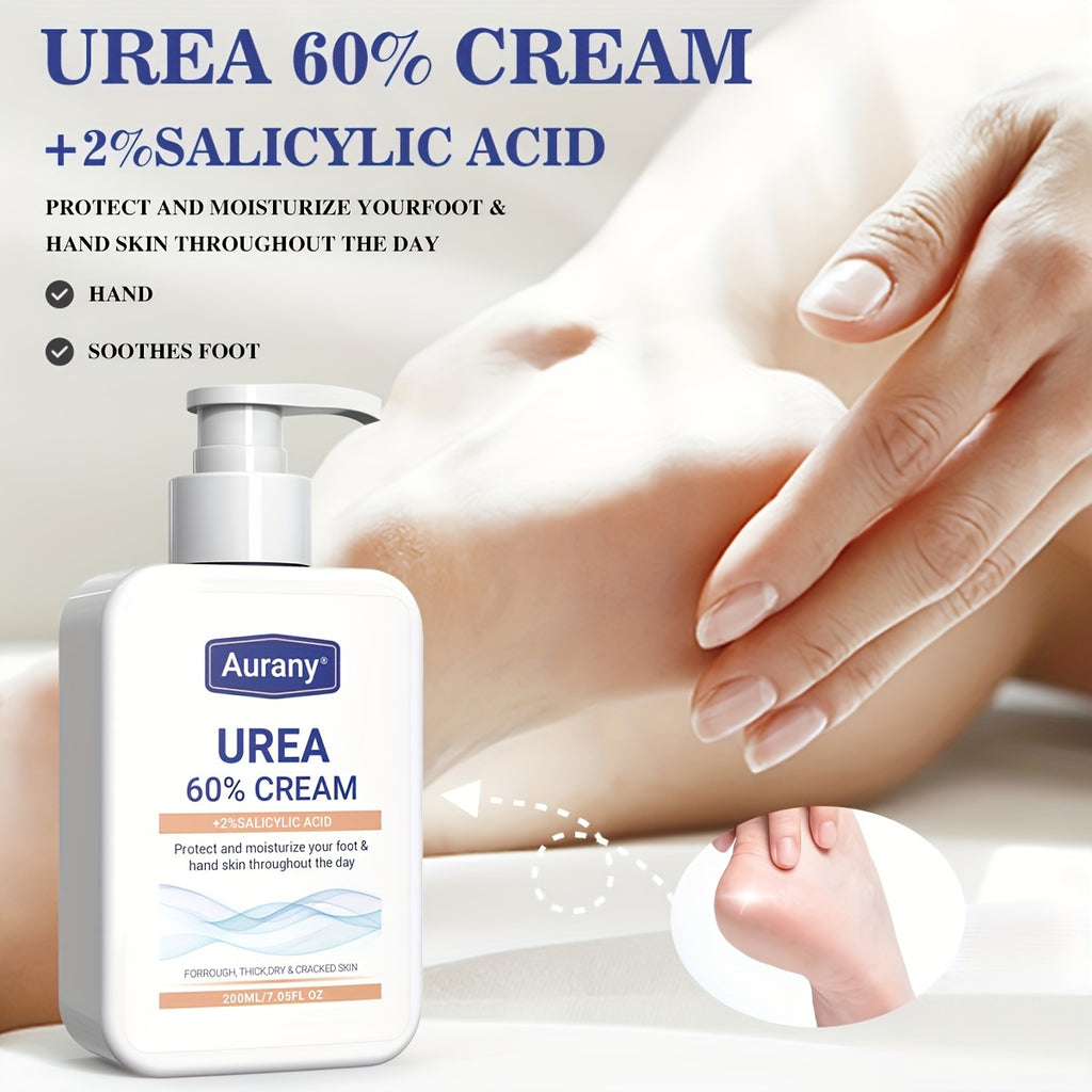 200ml Intensive Urea Foot Cream - Softens & Moisturizes Rough, Thick, Dry, Cracked Skin with 60% Urea and 2% Salicylic Acid - Perfect for Feet, Knees, Elbows and Plantar Areas