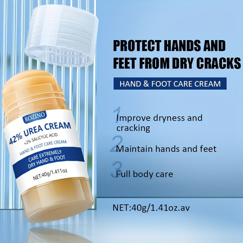 1.41oz Urea Cream Stick 42% Plus Salicylic Acid 2%, Foot Cream For Dry Cracked Feet Heels Knees Elbows Hands, Moisturizer Toenail Softener For Feet Care
