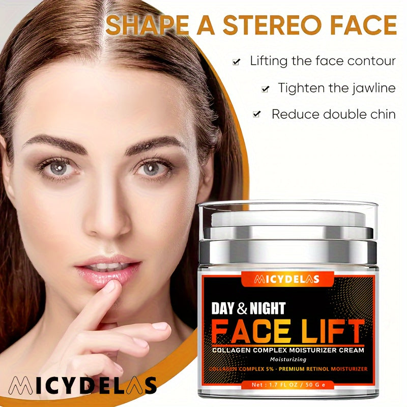 1.76oz Face Lift Cream, Firming & Lifting Moisturizer With Hyaluronic Acid, Collagen, Retinol, Skin Tightening Cream For Neck And Face