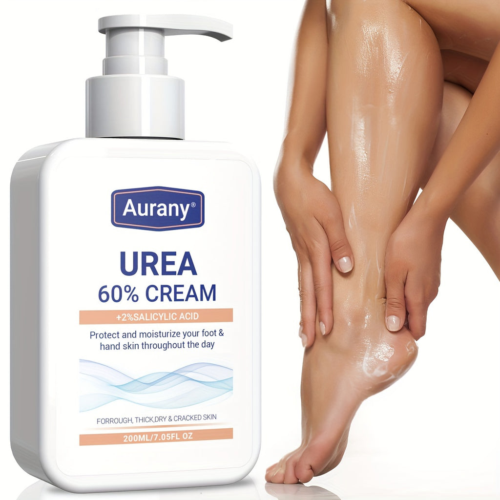 200ml Intensive Urea Foot Cream - Softens & Moisturizes Rough, Thick, Dry, Cracked Skin with 60% Urea and 2% Salicylic Acid - Perfect for Feet, Knees, Elbows and Plantar Areas