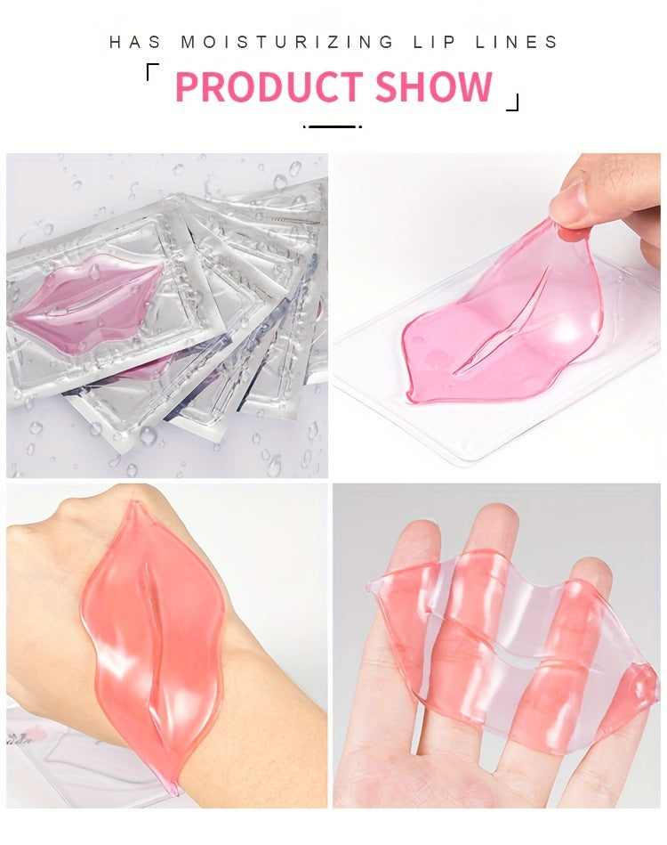 10pcs Hyaluronic acid Pink Lip Mask Patch for Hydrated Lips, Moisturizing And Hydrating counter-Dry Lip Care & & Lip Sleeping & Lip Nourishes & Lip Smoothing Mother Gifts Set Gifts for Women