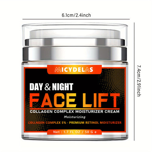 1.76oz Face Lift Cream, Firming & Lifting Moisturizer With Hyaluronic Acid, Collagen, Retinol, Skin Tightening Cream For Neck And Face