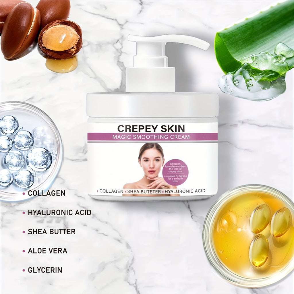 300g Avocado Crepey Skin Care Cream Wrinkle Smoothing Lotion  Contains Collagen & Hyaluronic Acid To Improve Elasticity & Sagging Skin Body Skin Care Products For Face, Arms, Neck, Hand, Feet & Body With Plant Squalane