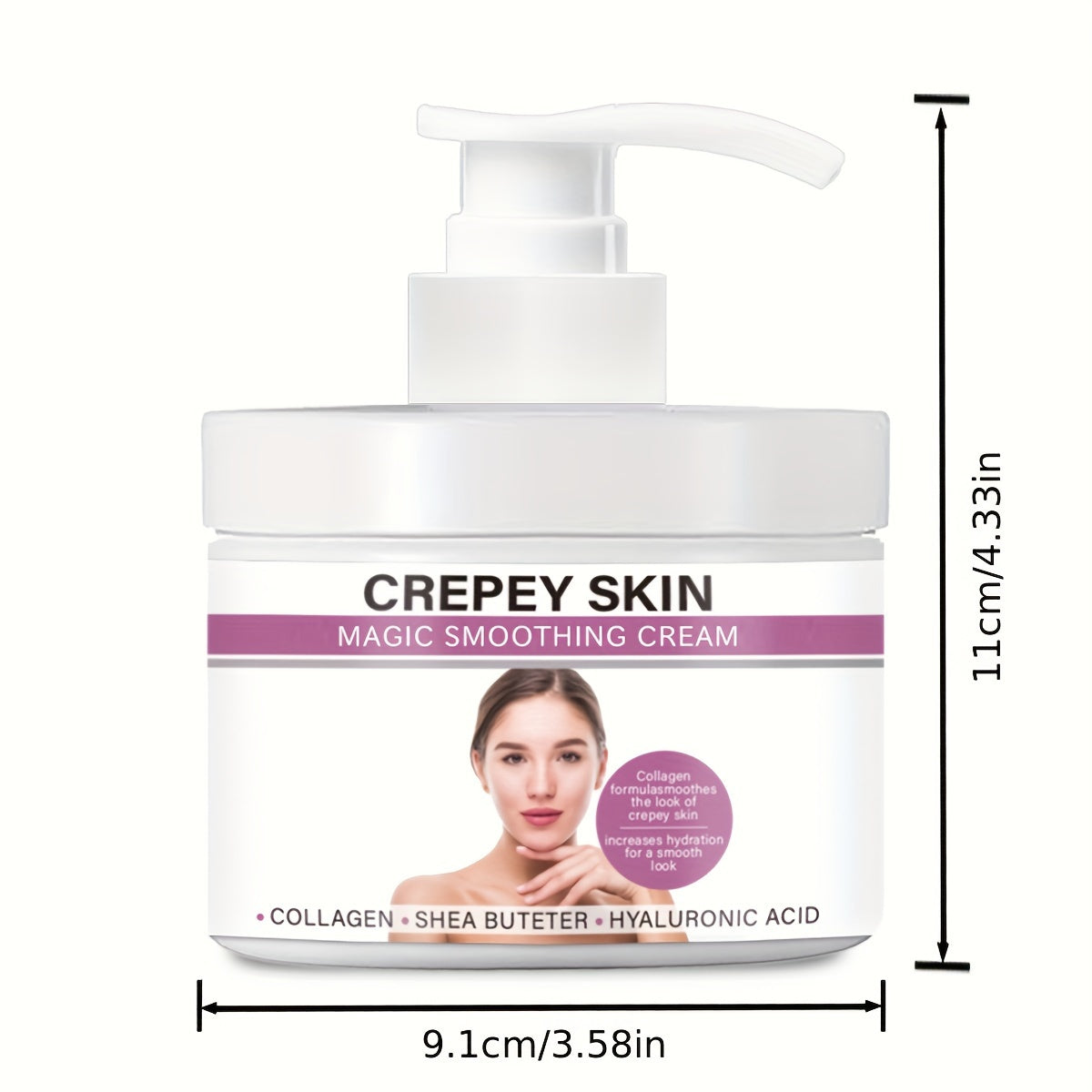 300g Avocado Crepey Skin Care Cream Wrinkle Smoothing Lotion  Contains Collagen & Hyaluronic Acid To Improve Elasticity & Sagging Skin Body Skin Care Products For Face, Arms, Neck, Hand, Feet & Body With Plant Squalane